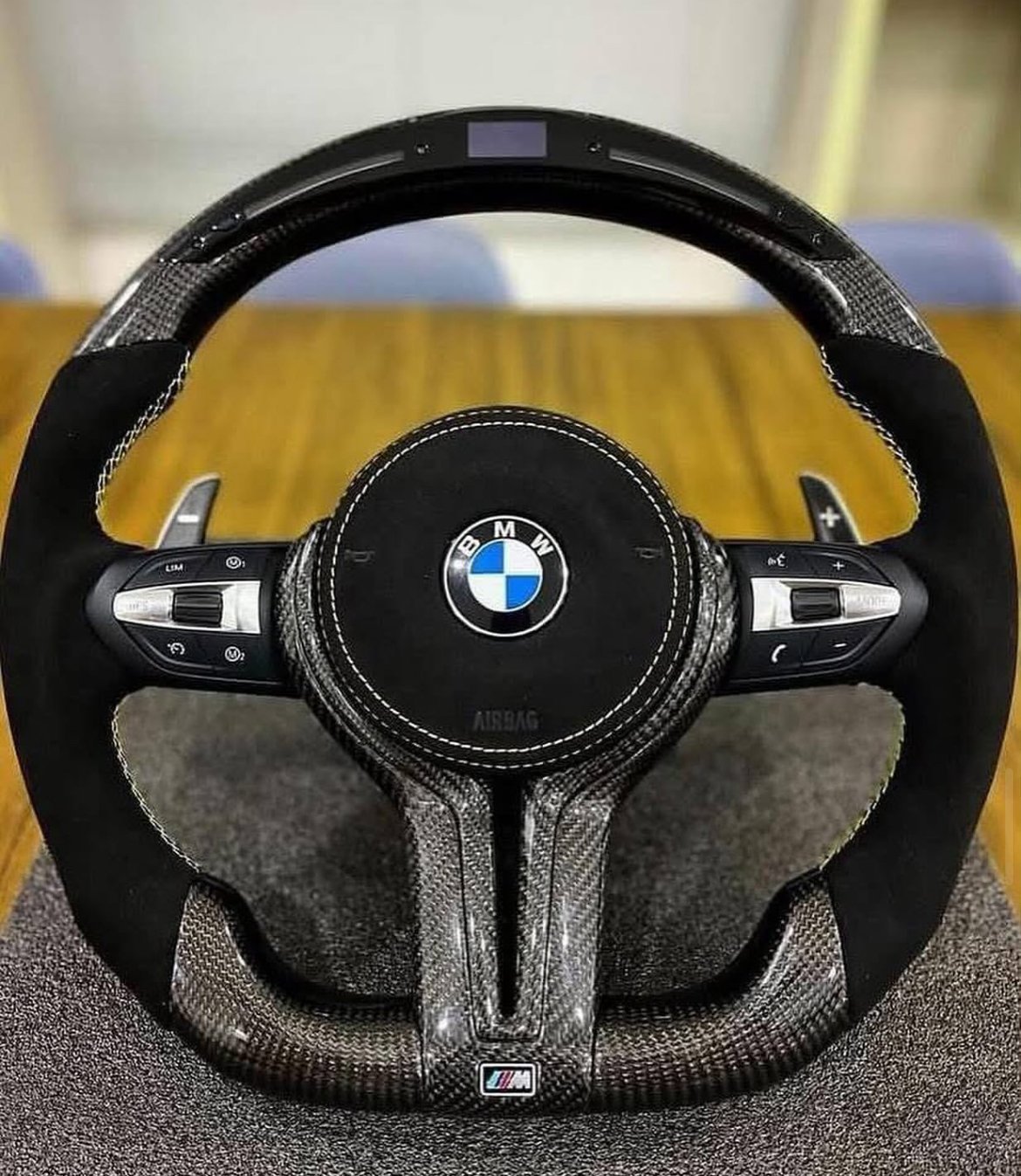 Upgraded BMW F30 Steering Wheel: M Performance Carbon Steering Wheel
