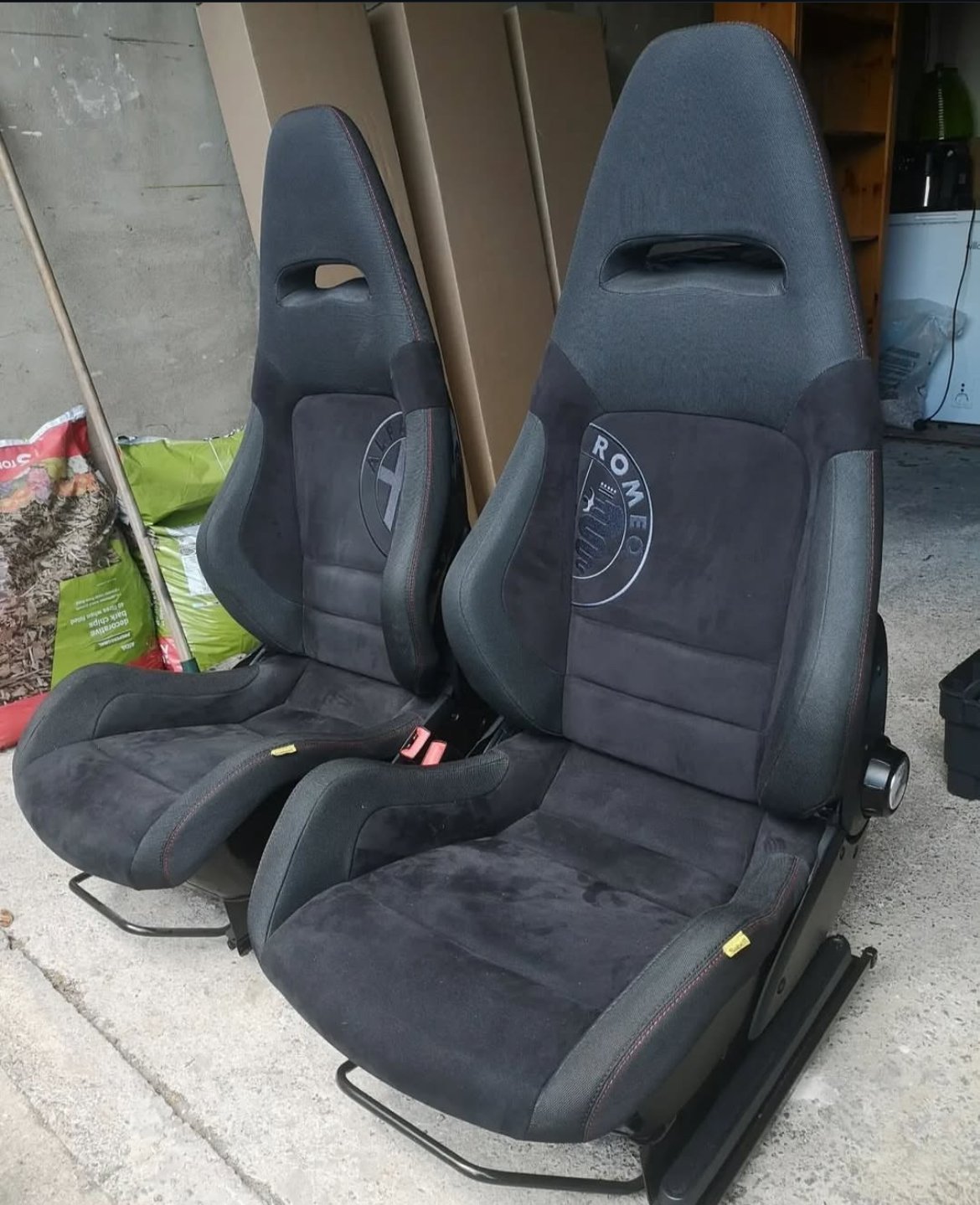 Pair of Sabelt bucket seats in alcantara