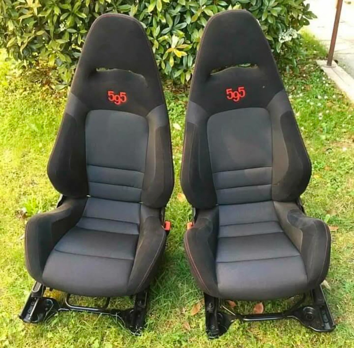 pair of Sabelt 595 seats with dark shell, original 500 Abarth 595.