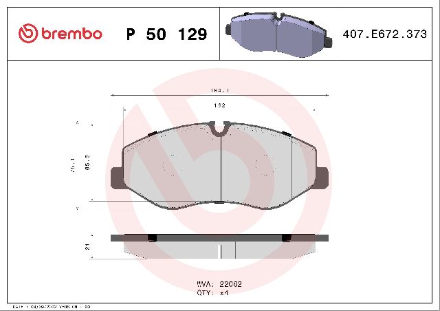 2018 Mercedes-Benz Metris Disc Brake Pad Set  - Front 4 Cyl 2.0L Brembo