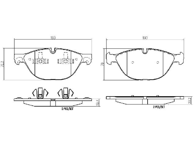 2015 BMW X5 Disc Brake Pad Set  - Front Brembo