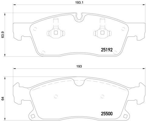 2016 Mercedes-Benz GLE300d Disc Brake Pad Set  - Front Brembo