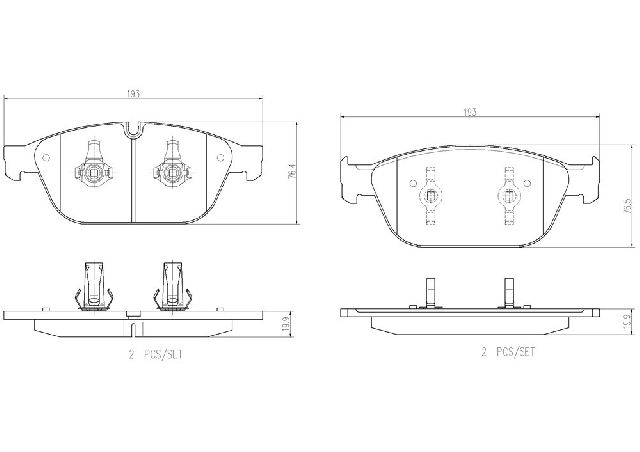 2014 Audi A8 Quattro Disc Brake Pad Set  - Front Brembo