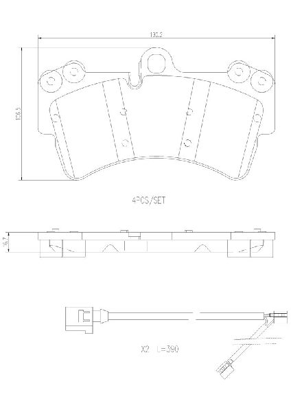 2010 Volkswagen Touareg Disc Brake Pad Set  - Front Brembo