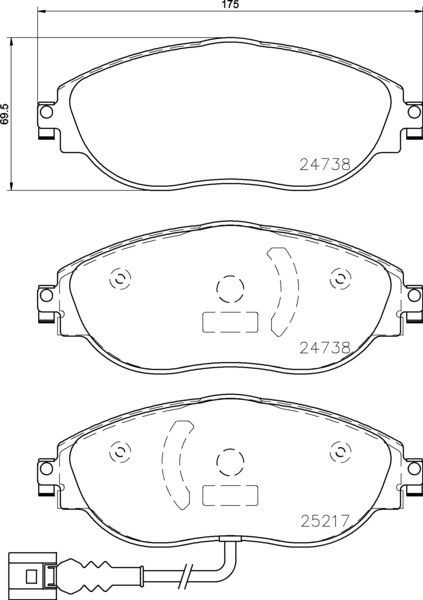 2021 Volkswagen Jetta Disc Brake Pad Set  - Front 4 Cyl 2.0L Brembo