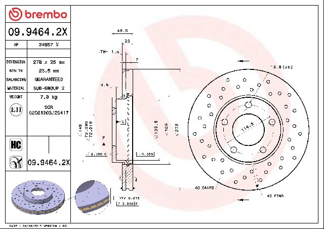 2012 Mazda 3 Disc Brake Rotor  - Front 4 Cyl 2.0L Brembo