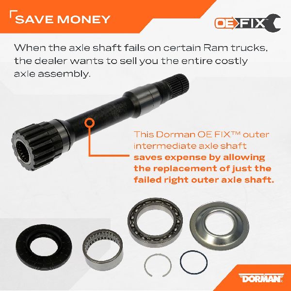 2014 Ram 1500 CV Intermediate Shaft  - Front Right Outer Dorman - view 2